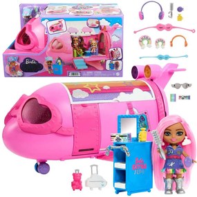 Producent niezdefiniowany Ružové dúhové lietadlo Bábika Barbie Extra Fly Minis pilot ZA5092