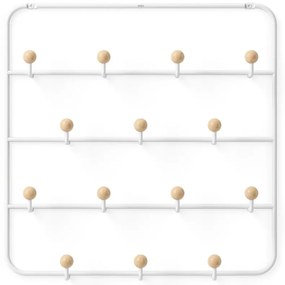 Biely prírodný kovový vešiak na dvere 36 cm Estique - Umbra