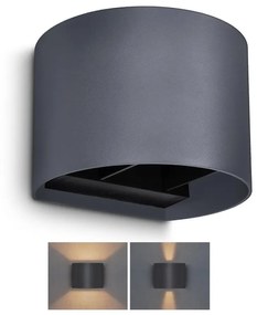 Brilagi - LED Vonkajšie nástenné svietidlo RONDO LED/6W/230V antracit IP54