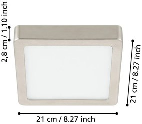 Sivé LED stropné svietidlo 21x21 cm FUEVA 5 – EGLO