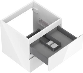 Mexen Orio, kúpeľňová skrinka 50 cm, 2 zásuvky, biela lesklá, 91A10-05047-2-BFF00