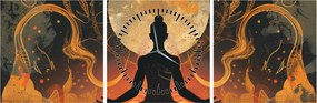 Obraz - Meditácia (s hodinami) (90x30 cm)