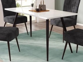 Jedálenský stôl Anika 140x80 cm, biely lesk%