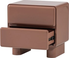 Ružový lesklý nočný stolík Lustra – WOOOD