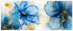 Obraz - Kvetinová, atramentová maľba (120x50 cm)
