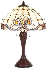 Vitrážna stolná lampa s retiazkami ELECTRA Ø40*60