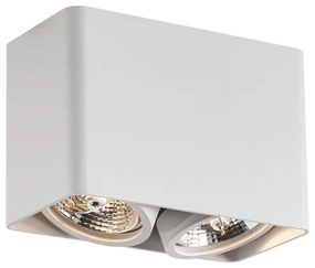 Dizajnový prisadený reflektor biely GU10 70 mm 2-svetelný otočný a naklápací - Vox