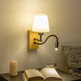 Brilagi - LED Nástenná lampa NUBILA WOOD 1xE27/25W/230V + LED/3W dub/biela