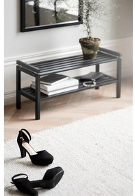 Čierna skrinka na topánky z dubového dreva Confetti – Rowico