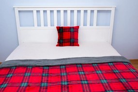 Deka FLANEL s baránkom 150x200 cm - červená/šedá