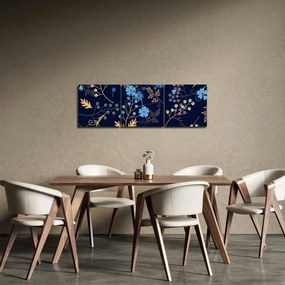 Obraz - Jesenné kvety (s hodinami) (90x30 cm)