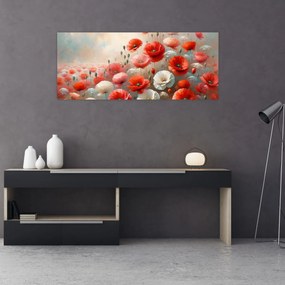 Obraz - Maľba vlčích makov (120x50 cm)