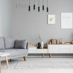 Luster na lanku DANTE 5xGU10/25W/230V čierna/lesklý chróm