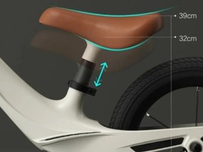 Balančný bicykel LUNA s ľahkým rámom, od 2 rokov, béžová ELIS design