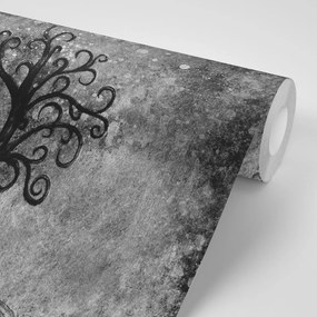 Samolepiaca tapeta čiernobiely strom života - 150x100