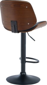 Barová stolička Nova - koženka, čierny rám - Orech / čierna