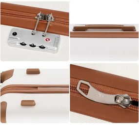 Konofactory Biely príručný luxusný kufor "Journey" s TSA zámkom - M (35l)