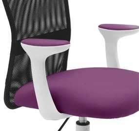 Detská stolička Neoseat MONKEY WHITE s podnožou — látka, biela / fialová