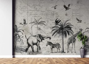 Gario Fototapeta Vintage mapa a savana - Andrea Haase Materiál: Vliesová, Rozmery: 200 x 140 cm
