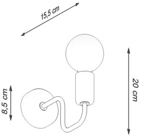 Sollux SL.1445 - Nástenná lampa VECTOR 1xE27/15W/230V čierna