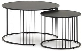 Okrúhly odkladací stolík so sklenenou doskou ø 75 cm Hadar – Kave Home