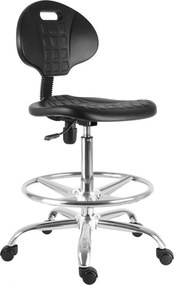 Pracovná dielenská stolička ARTI I — kov, čierna, nosnosť 130 kg