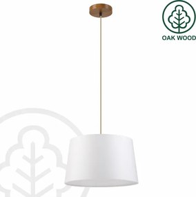 Závesný luster na lanku AIDA 1xE27/60W/230V pr. 35 cm dub/hnedá/biela