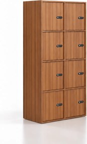 Kancelárska skriňa FRAME, 8x dvere, 872 x 450 x 1735 mm, mechanický kódový zámok, orech