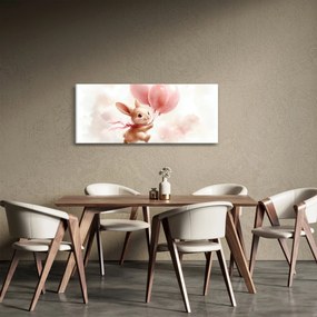 Obraz - Zajačik s balónikmi (120x50 cm)