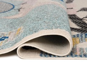 Detský kusový koberec Sovy krémovo modrý 2 140x200cm