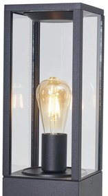 Moderná vonkajšia stojaca lampa čierna 80 cm so zásuvkou IP44 - Charlois