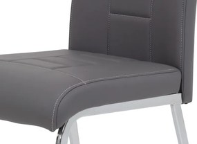 Jedálenská stolička Andrea, šedá ekokoža