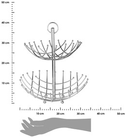 Kovový 2-poschodový košík na ovocie Spiral, 36x40 cm