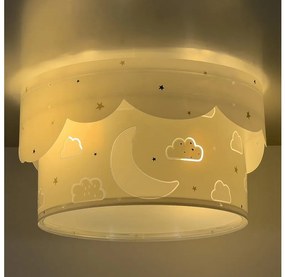Dalber 61236E - Detské stropné svietidlo MOON 2xE27/60W/230V šedá