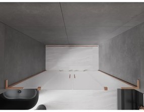 Mexen Velar L Duo, posuvné sprchové dvere do otvoru 200 cm, 8mm sklo námraza, medená matná, 871-200-003-32-65