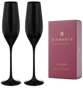 Diamante poháre na šampanské Ghost Black 210 ml 2KS