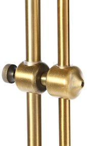 Klasická stojaca lampa bronzová s bielym tienidlom - Ashley