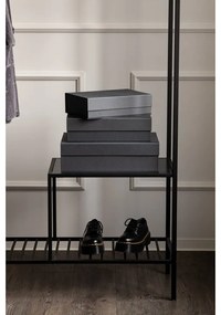 Tmavosivé kartónové úložné boxy v súprave 3 ks s vekom/dekoratívne 42,5x29,5x13 cm Kian Paper Laminate – Bigso