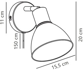Nordlux - Nástenné bodové svietidlo POP 1xE27/18W/230V béžová