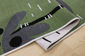 Praktik home, TRHÁK: Detský kusový koberec Natur Dinosaurus, 80x150, zelená, detská izba