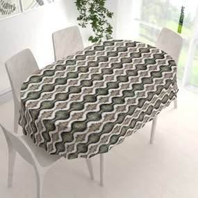Biante Bavlnený oválny obrus Sandra SA-542 Okrasné hviezdy na zelenom/bielom 50x100 cm