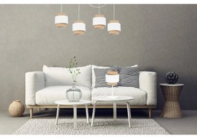 Stolná lampa Boho, 1x jutové/biele textilné tienidlo