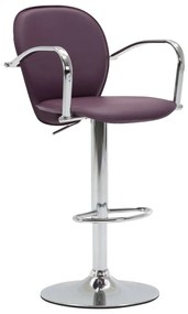 Barová stolička s opierkami, fialová, umelá koža