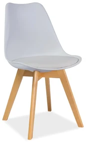 Jedálenská stolička Kris, biela / buk