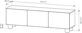 Stolík pod TV Arlo 150 cm - dub vicenza