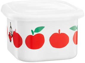 Dóza s vrchnákom Moomin Joyful Apples 0,67l, smalt / bielo-červená