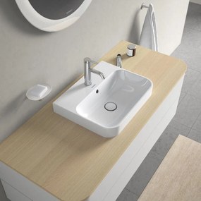 DURAVIT Happy D.2 Plus obdĺžniková umývadlová misa s otvorom, s prepadom, 500 x 400 mm, biela, s povrchom WonderGliss, 23605000001