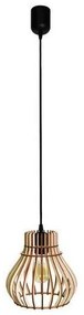 TEMAR Závesný škandinávsky luster na lanku BARREL, 1xE27, 40W, drevený