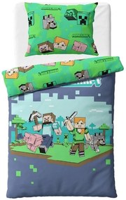 Detské obliečky Minecraft Hor sa do Boja 140x200/70x90 cm