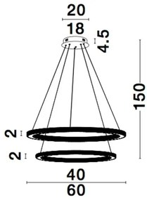 LED luster Cilion 56W 60 zlaté